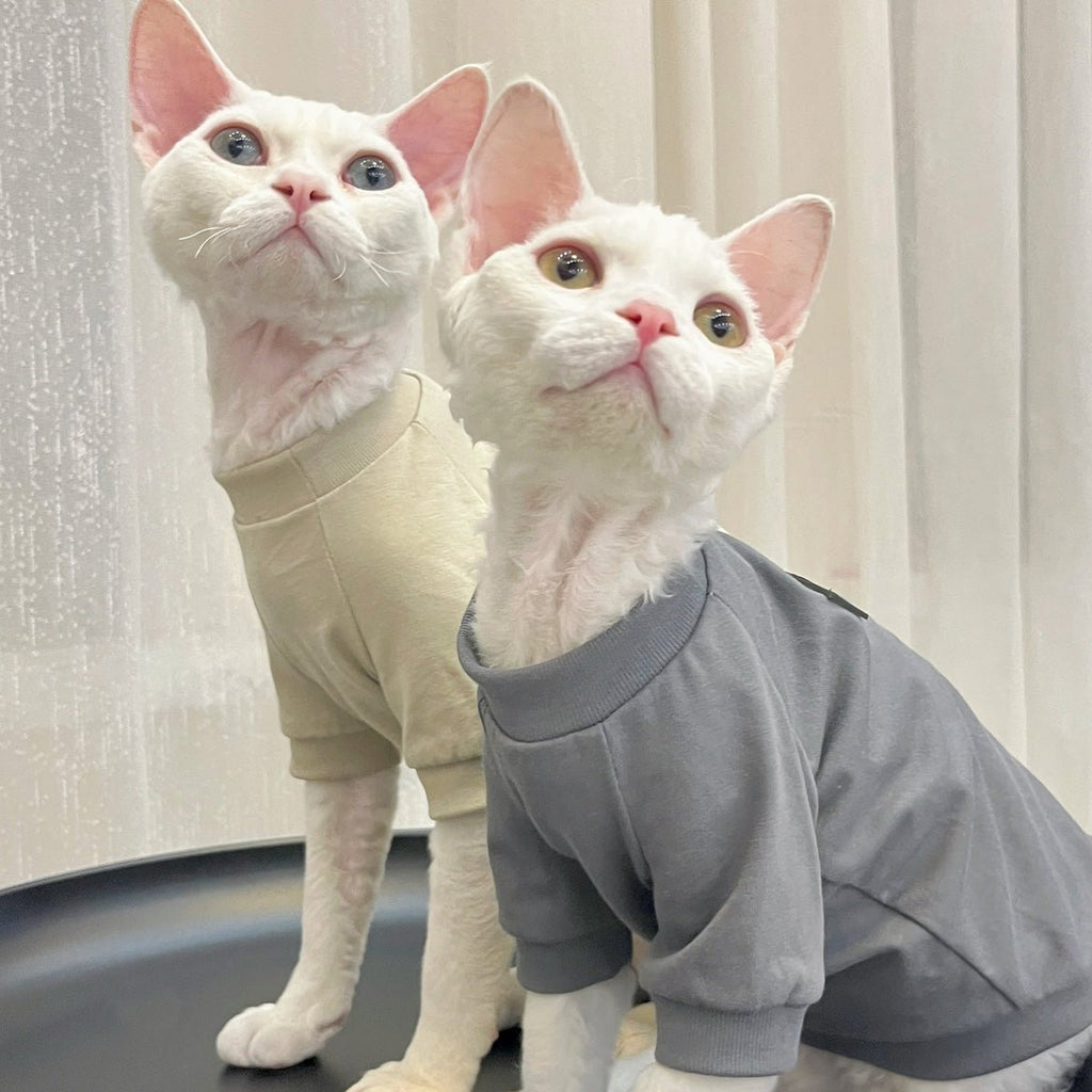 Soft Cotton T-shirts Elastic Comfortable for Sphynx Cat Devon Rex - PIKAPIKA