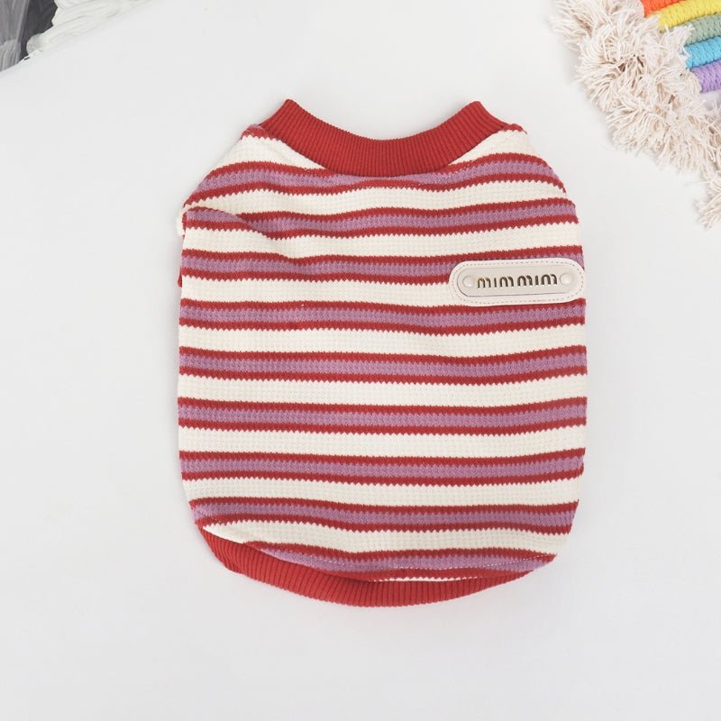 Soft Cotton Vest Corgi Stripes Dog Clothes Sleeveless - PIKAPIKA