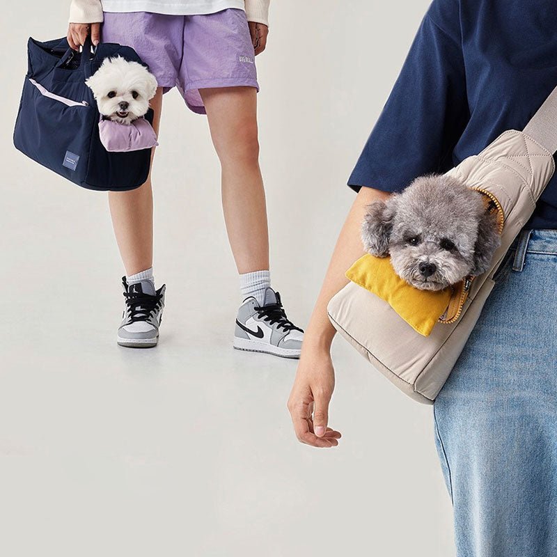 Soft Pet Sling Carrier Mesh Breathable Adjustable Outings Bag Collapsible - PIKAPIKA