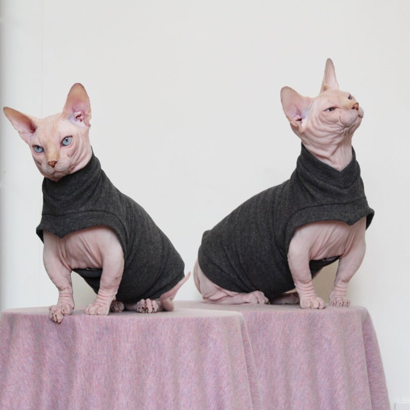 Soft Shirts Sphynx Cat Clothes One Hole Hand Made Ollie Velvet - PIKAPIKA