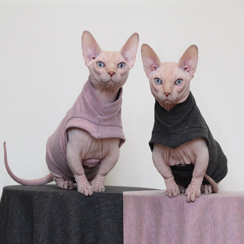 Soft Shirts Sphynx Cat Clothes One Hole Hand Made Ollie Velvet - PIKAPIKA