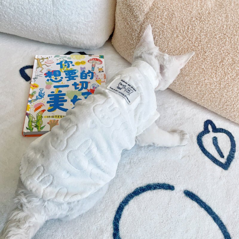 Soft Sleeveless Shirts Sphynx Cat Devon Rex Clothes White - PIKAPIKA