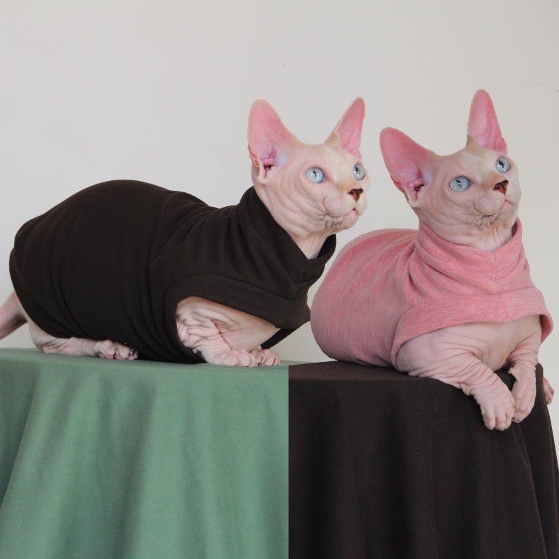 Soft Warm T-shirts Sphynx Cat Clothes One Hole Elastic - PIKAPIKA