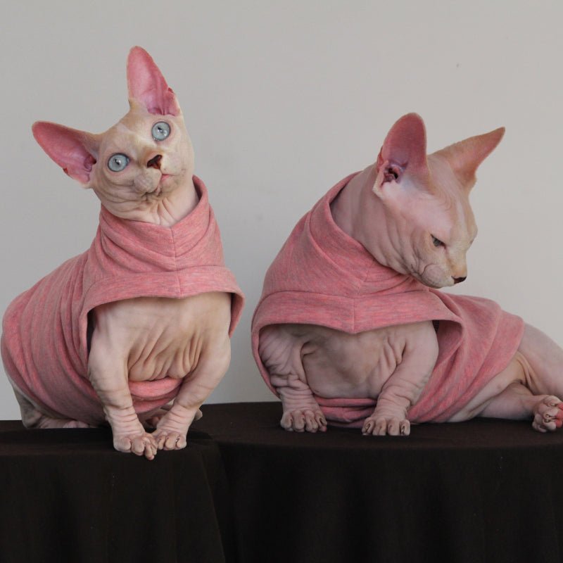Soft Warm T-shirts Sphynx Cat Clothes One Hole Elastic - PIKAPIKA