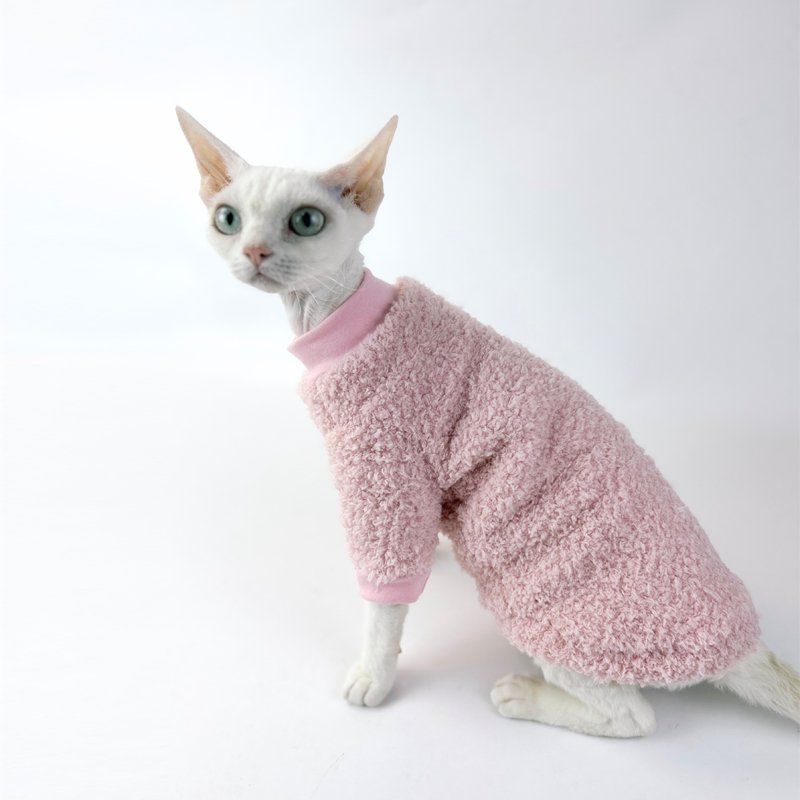 Sphynx Cat Clothes Double Layer Fleece Shirts - PIKAPIKA