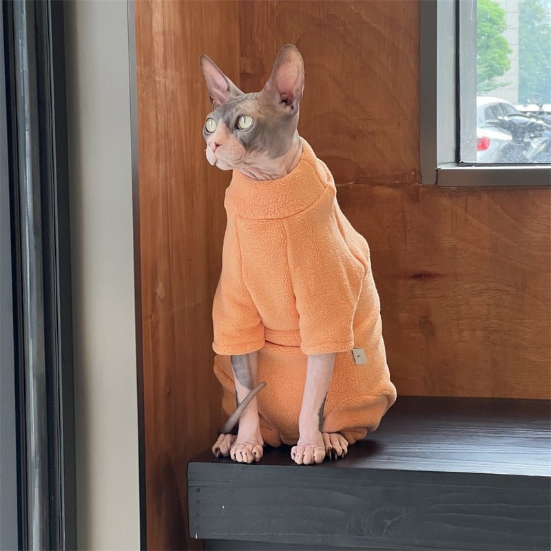 Sphynx Cat Clothes Fleece Onesie - PIKAPIKA