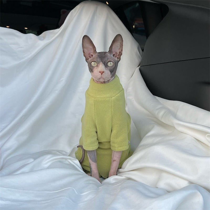 Sphynx Cat Clothes Fleece Onesie - PIKAPIKA