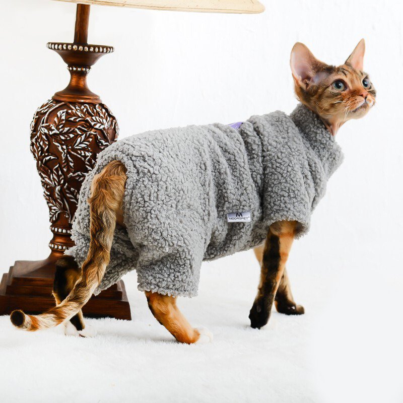 Sphynx Cat Clothes Fleece Onesie Pajama - PIKAPIKA