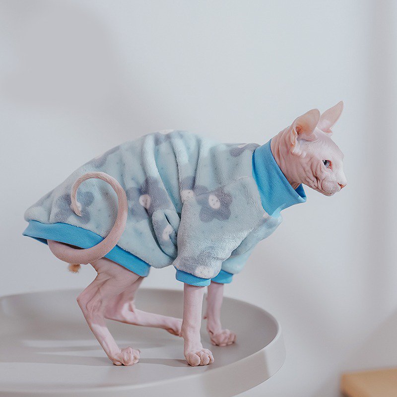 Sphynx Cat Clothes Fleece Pullover Shirts - PIKAPIKA