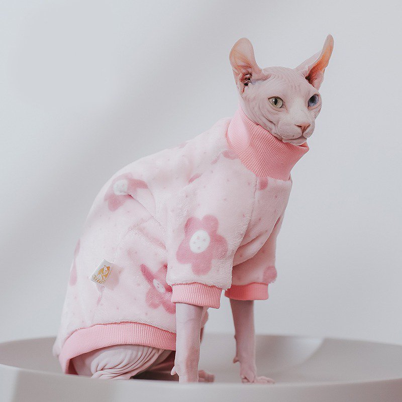 Sphynx Cat Clothes Fleece Pullover Shirts - PIKAPIKA