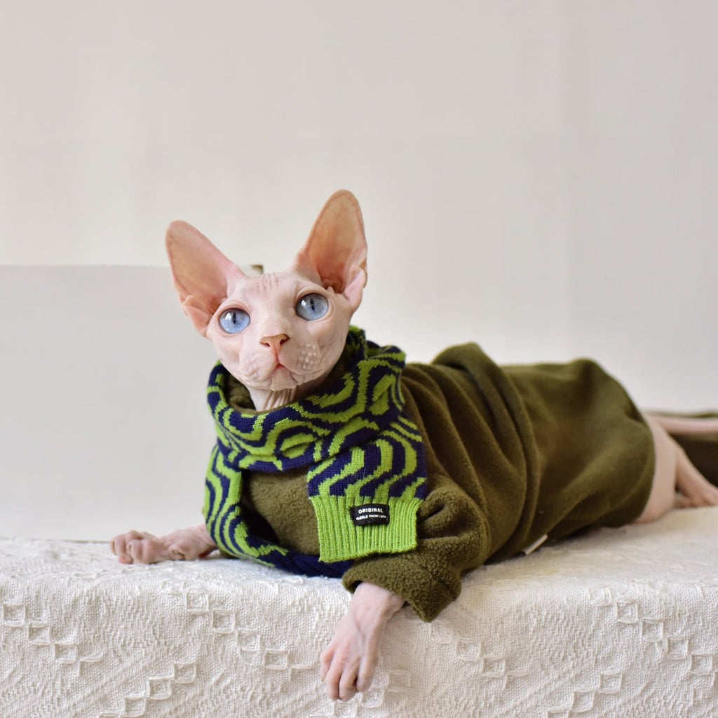 Sphynx Cat Clothes Fleece Shirts - PIKAPIKA