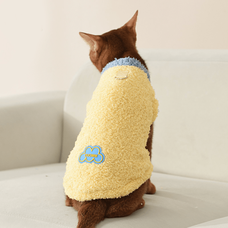Sphynx Cat Clothes Fleece Sweatshirts Sleeveless with Leashes Multicolor - PIKAPIKA