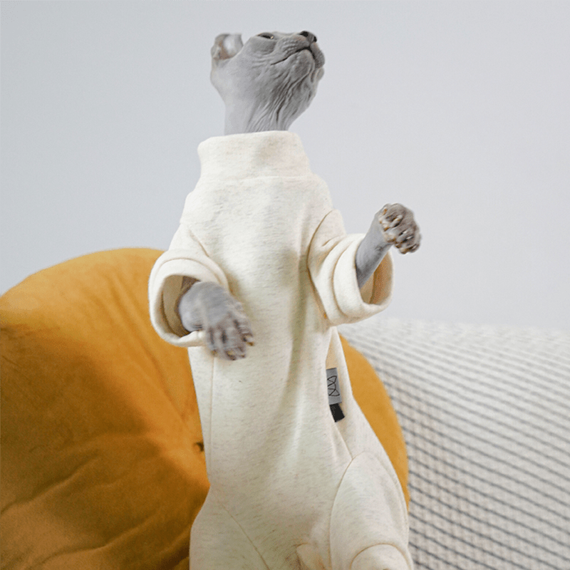 Sphynx Cat Clothes Highneck Onesies 4Legs Cover Devon Rex Clothes - PIKAPIKA