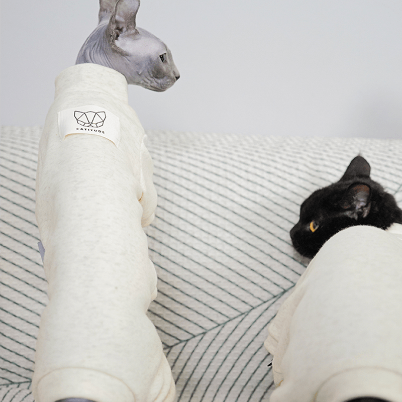 Sphynx Cat Clothes Highneck Onesies 4Legs Cover Devon Rex Clothes - PIKAPIKA