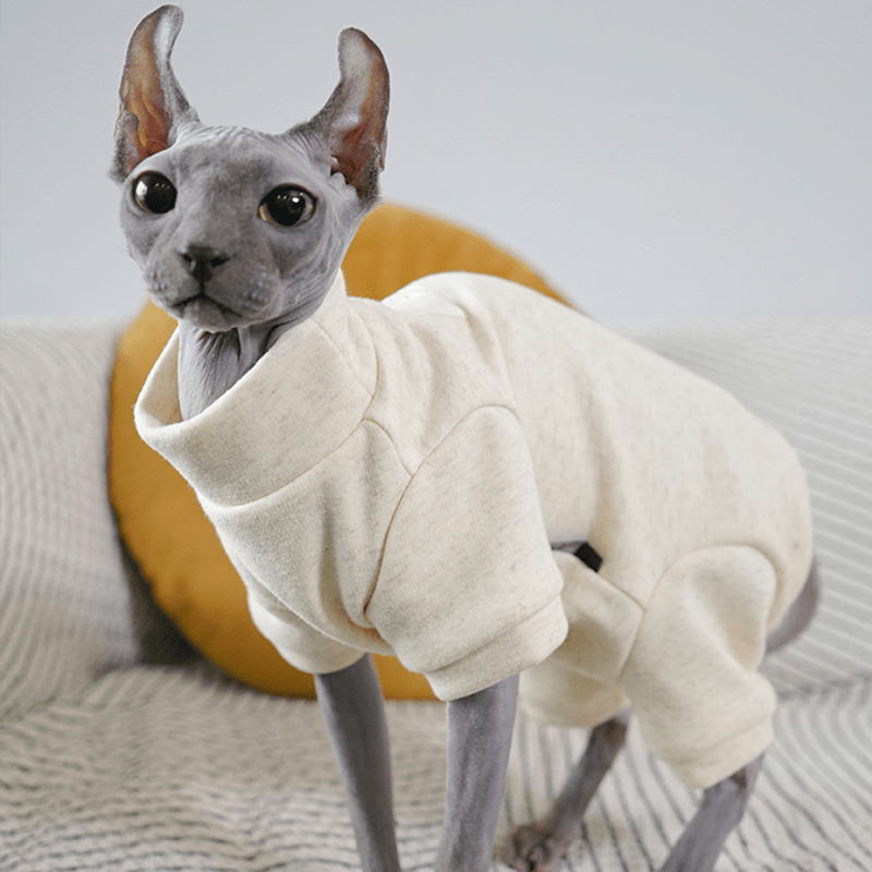 Sphynx Cat Clothes Highneck Onesies 4Legs Cover Devon Rex Clothes - PIKAPIKA