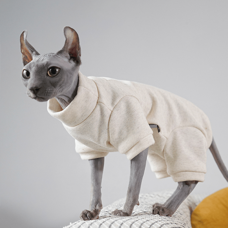 Sphynx Cat Clothes Highneck Onesies 4Legs Cover Devon Rex Clothes - PIKAPIKA