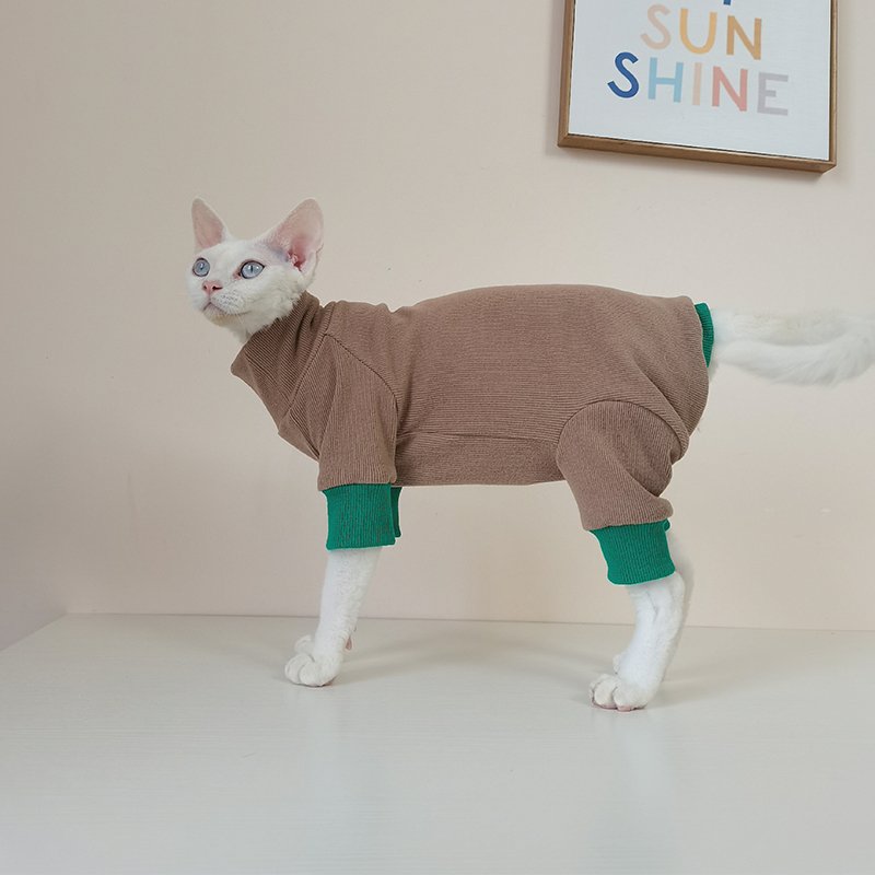 Sphynx Cat Clothes Knit Onesie Light Soft Sweater - PIKAPIKA