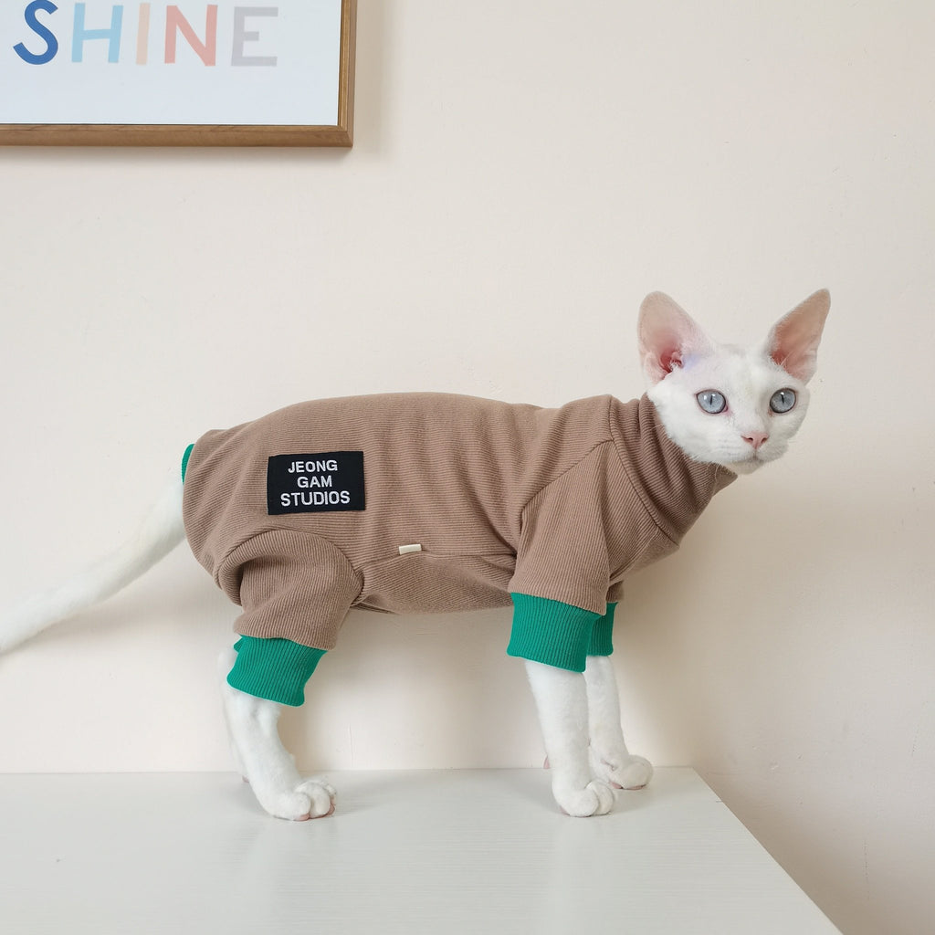 Sphynx Cat Clothes Knit Onesie Light Soft Sweater - PIKAPIKA