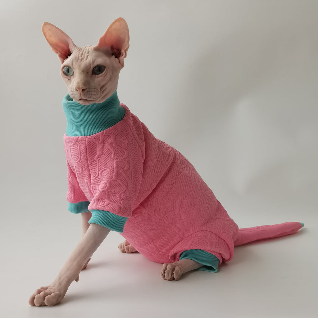Sphynx Cat Clothes Onesie with Hat Pajama - PIKAPIKA