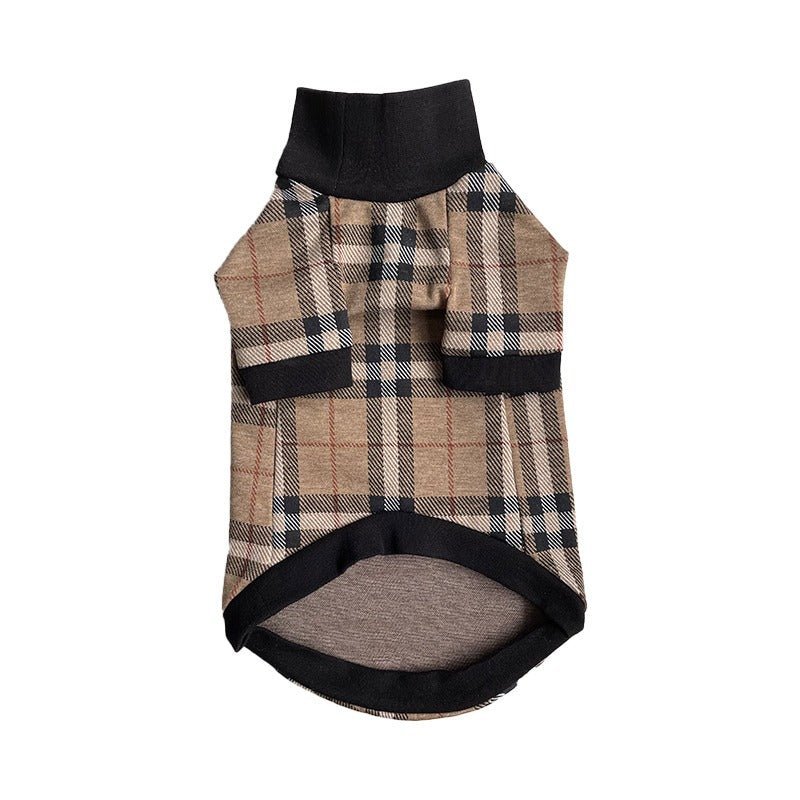 Sphynx Cat Clothes Plaid Turtleneck Pullover Shirts Sweatshirts - PIKAPIKA