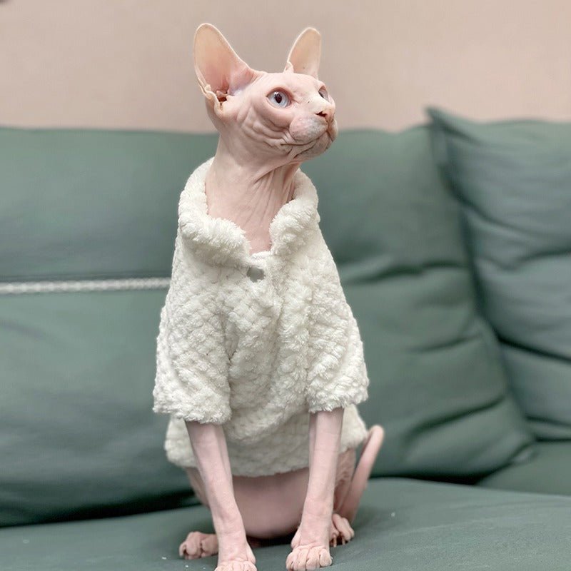 Sphynx Cat Clothes Plush Faux Fur Coat - PIKAPIKA