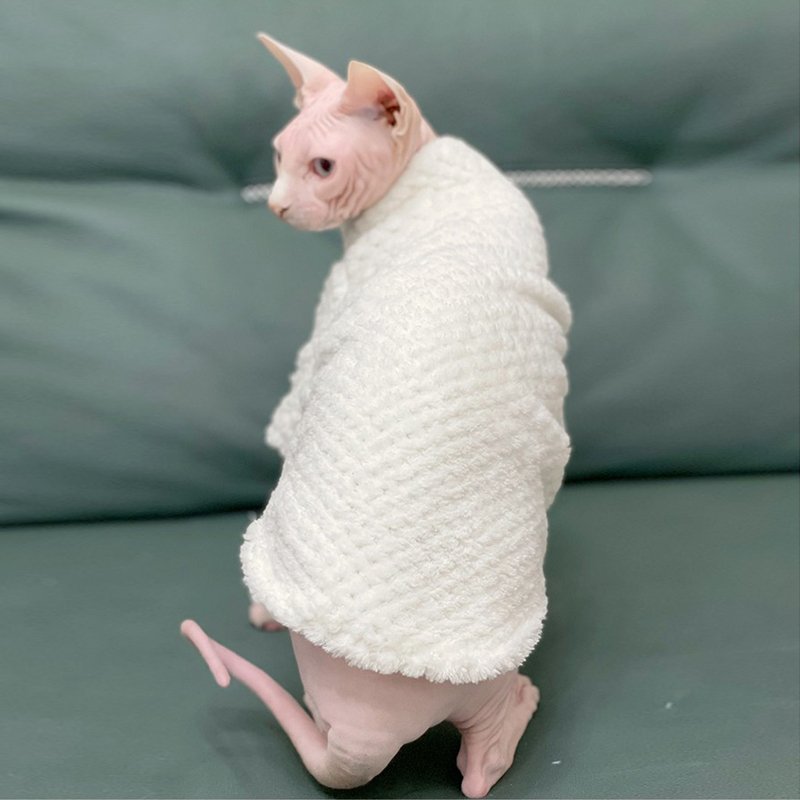 Sphynx Cat Clothes Plush Faux Fur Coat - PIKAPIKA