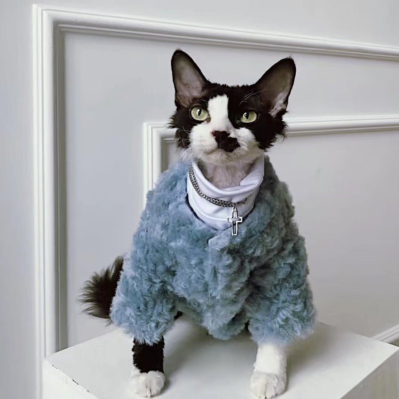Sphynx Cat Clothes Plush Fleece Jacket - PIKAPIKA