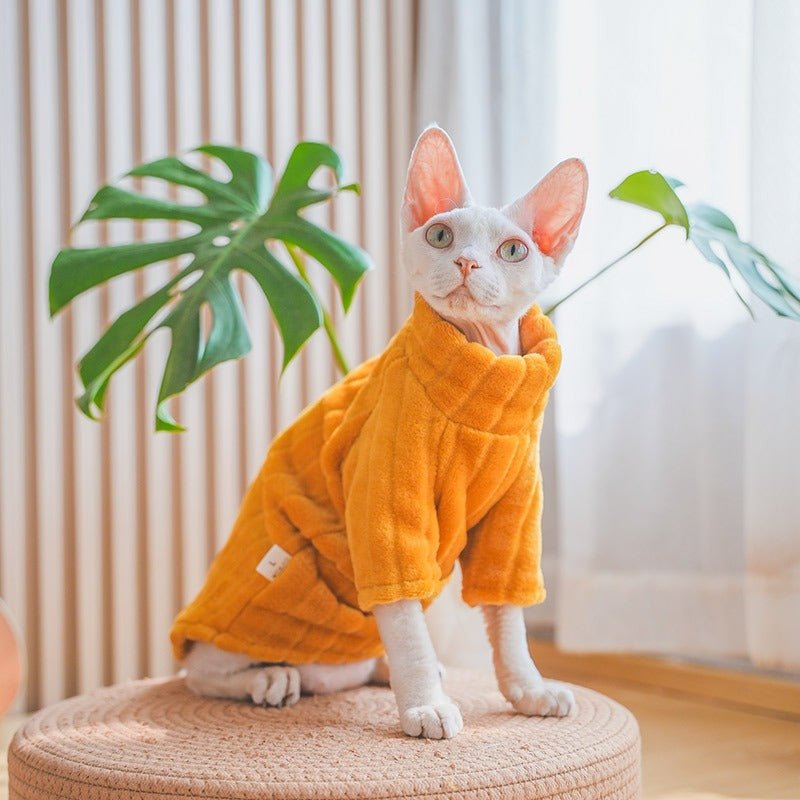 Sphynx Cat Clothes Plush Fleece Pullover Shirts - PIKAPIKA