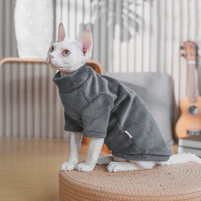 Sphynx Cat Clothes Polar Fleece Pullover Shirts - PIKAPIKA