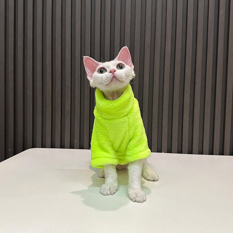 Sphynx Cat Clothes Polar Fleece Turtleneck Shirts - PIKAPIKA