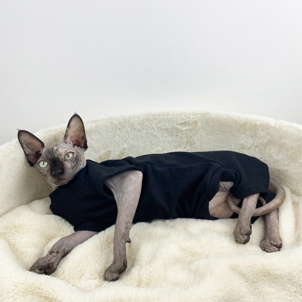 Sphynx Cat Clothes Turtleneck Fleece Onesie Pajama - PIKAPIKA