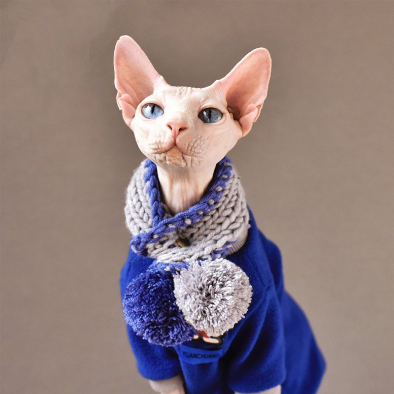 Sphynx Cat Hand Made Knitting Cat Hat Warm Scarves - PIKAPIKA