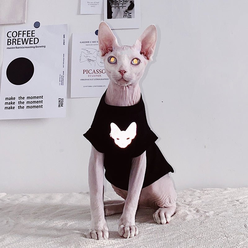Sphynx Cat Print Tank T-shirt - PIKAPIKA