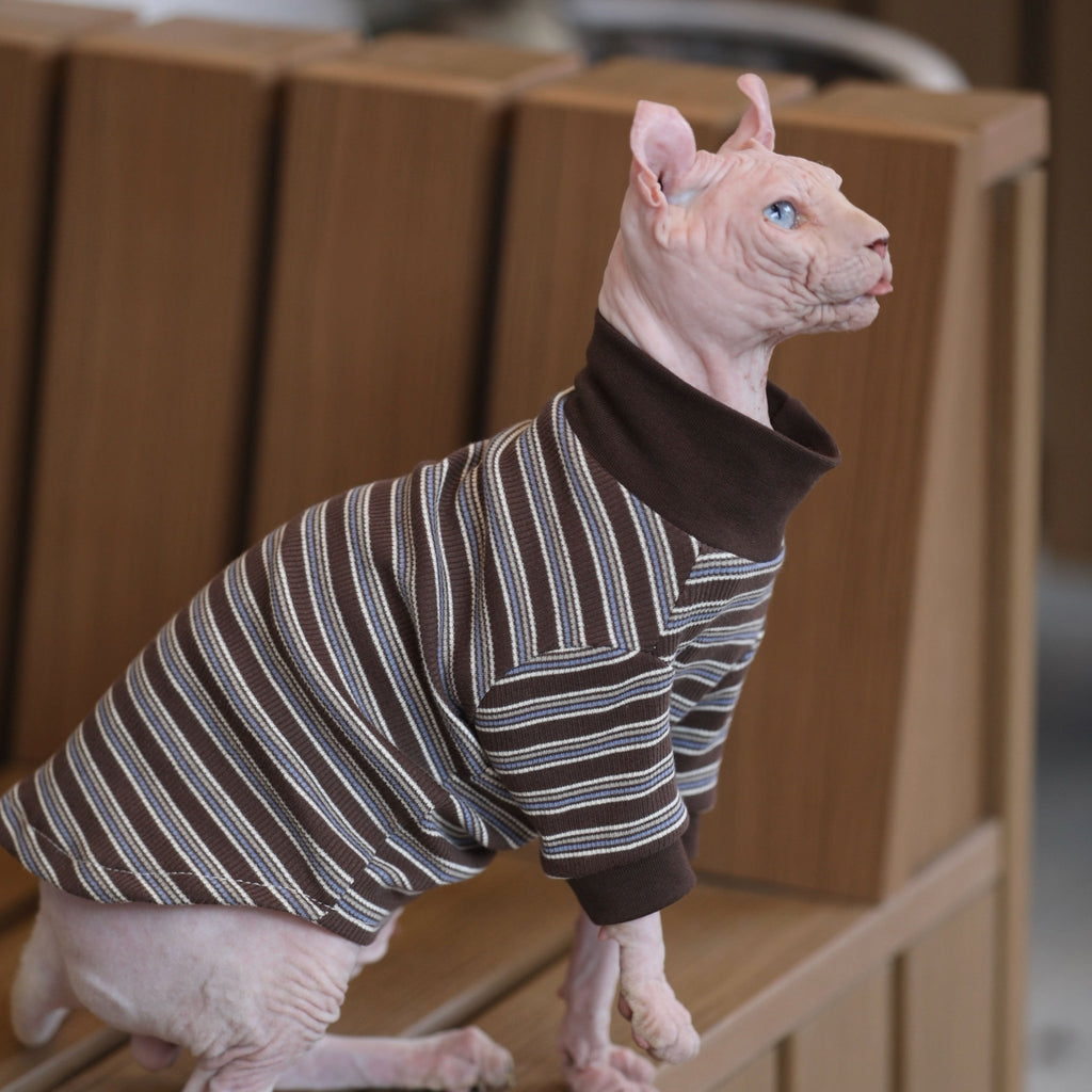 Sphynx Cat Sweaters Pullover Highneck Top Knit Wear Elastic Devon Rex Clothes - PIKAPIKA