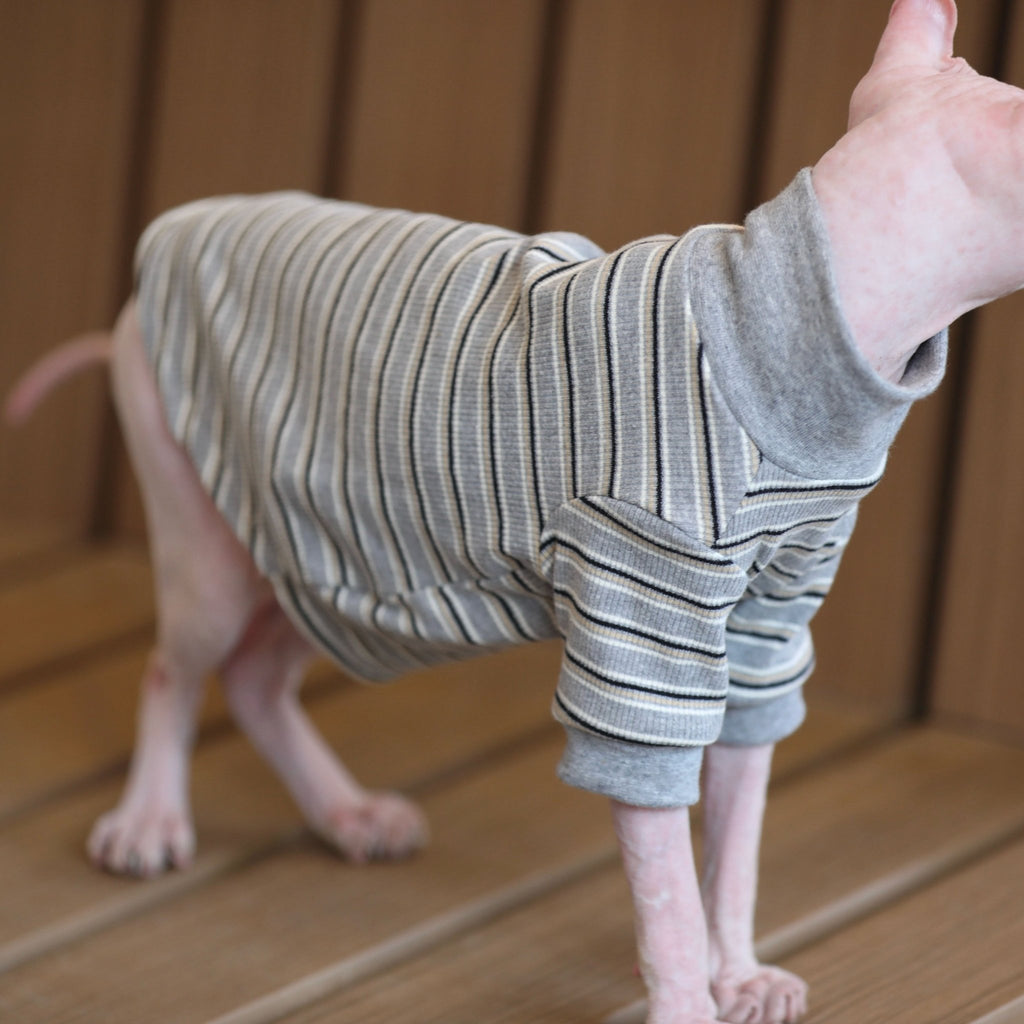 Sphynx Cat Sweaters Pullover Highneck Top Knit Wear Elastic Devon Rex Clothes - PIKAPIKA