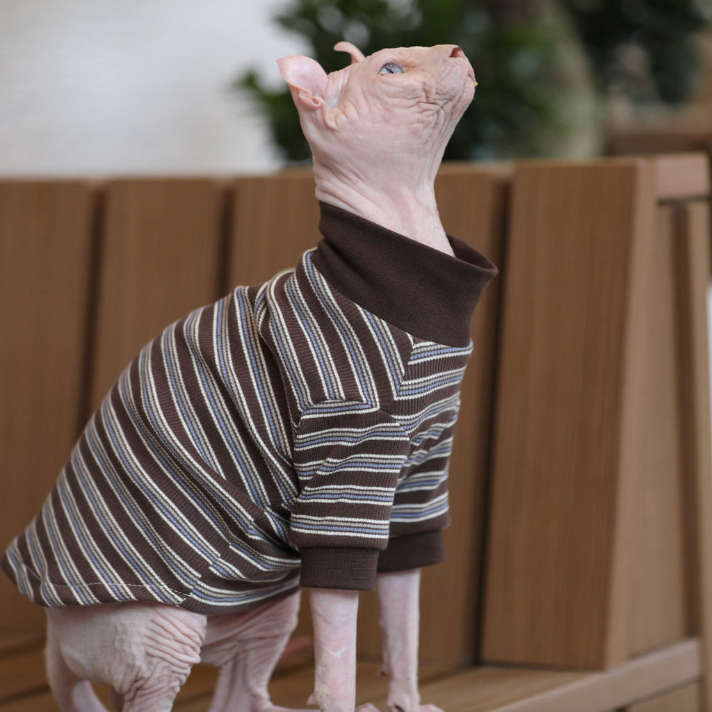 Sphynx Cat Sweaters Pullover Highneck Top Knit Wear Elastic Devon Rex Clothes - PIKAPIKA