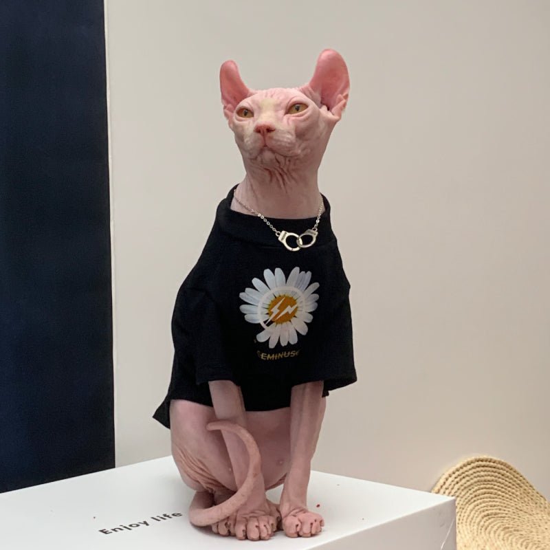 Sphynx Design T-shirts Breathable Cat Clothes - PIKAPIKA