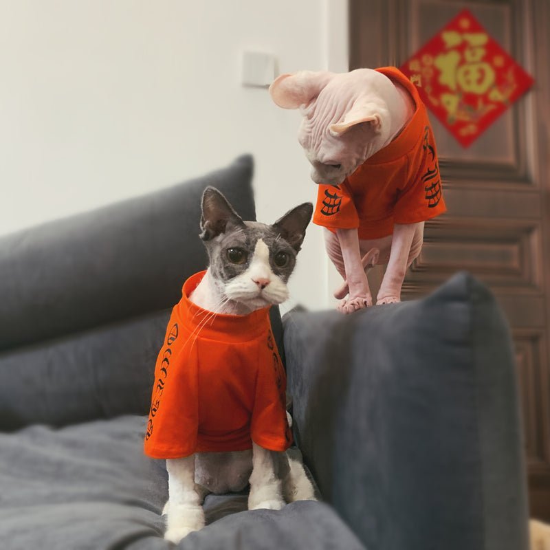 Sphynx Design T-shirts Breathable Cat Clothes - PIKAPIKA