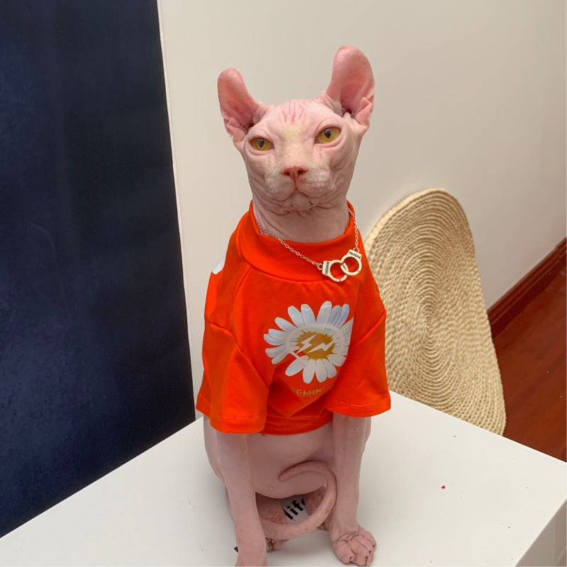 Sphynx Design T-shirts Breathable Cat Clothes - PIKAPIKA
