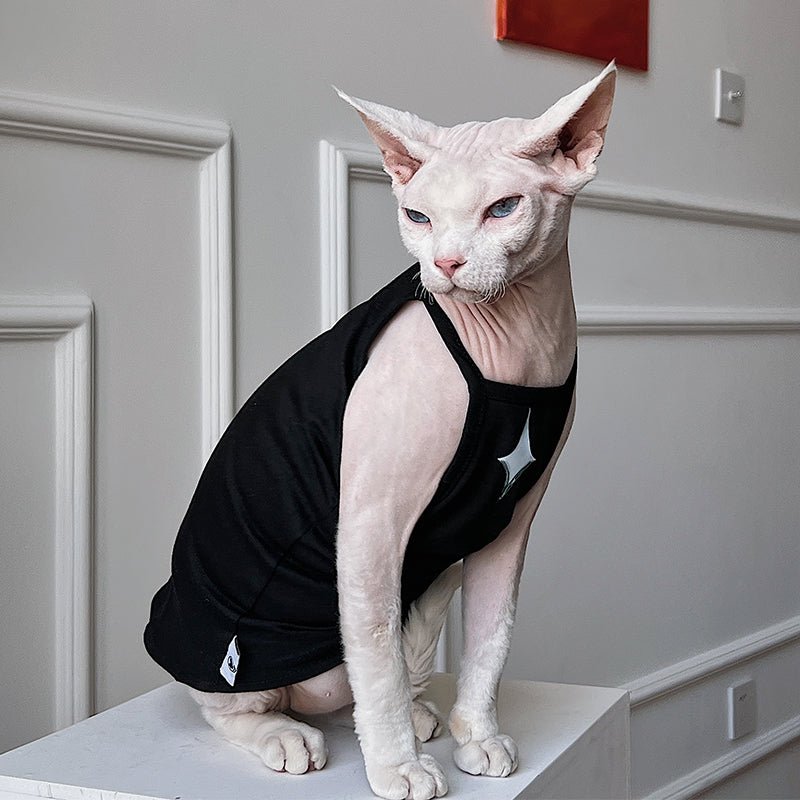 Star Print Tank Top Sphynx Cat Clothes