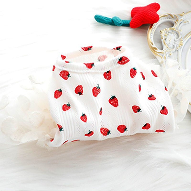Strawberry Sleeveless Organza Cat Dress Cat Clothes - PIKAPIKA