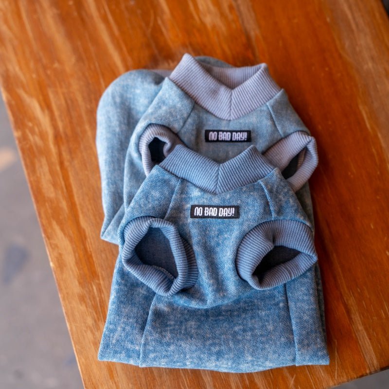 Stretch Denim Shirt Sphynx Cat Clothes Devon Rex Cozy Outfit - PIKAPIKA