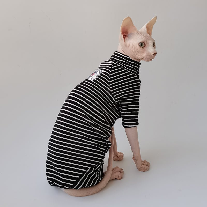 Stripe Basic Onesie Sphynx Cat Clothes - PIKAPIKA