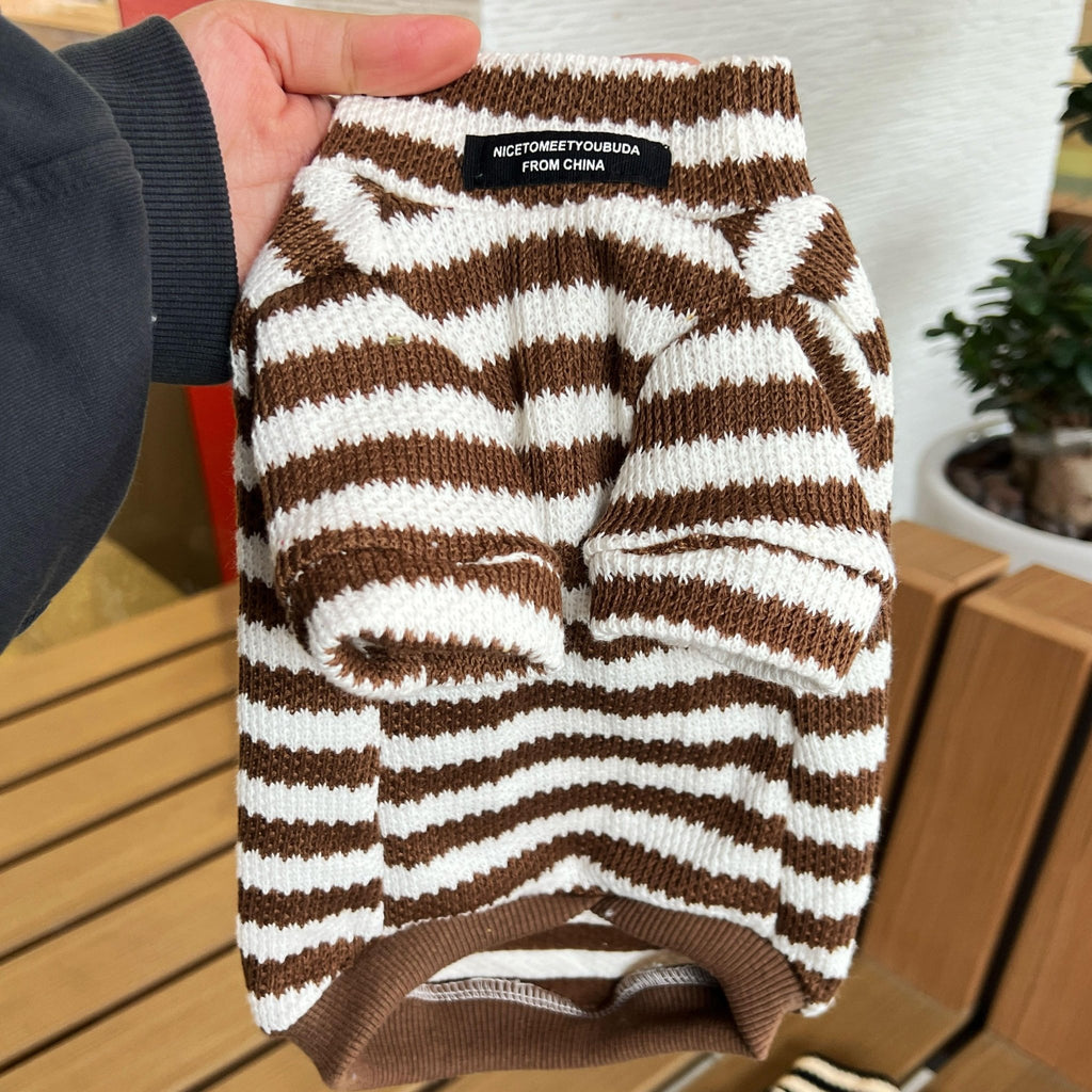 Stripe Onesies Sphynx Cat Clothes Cotton Shirts - PIKAPIKA