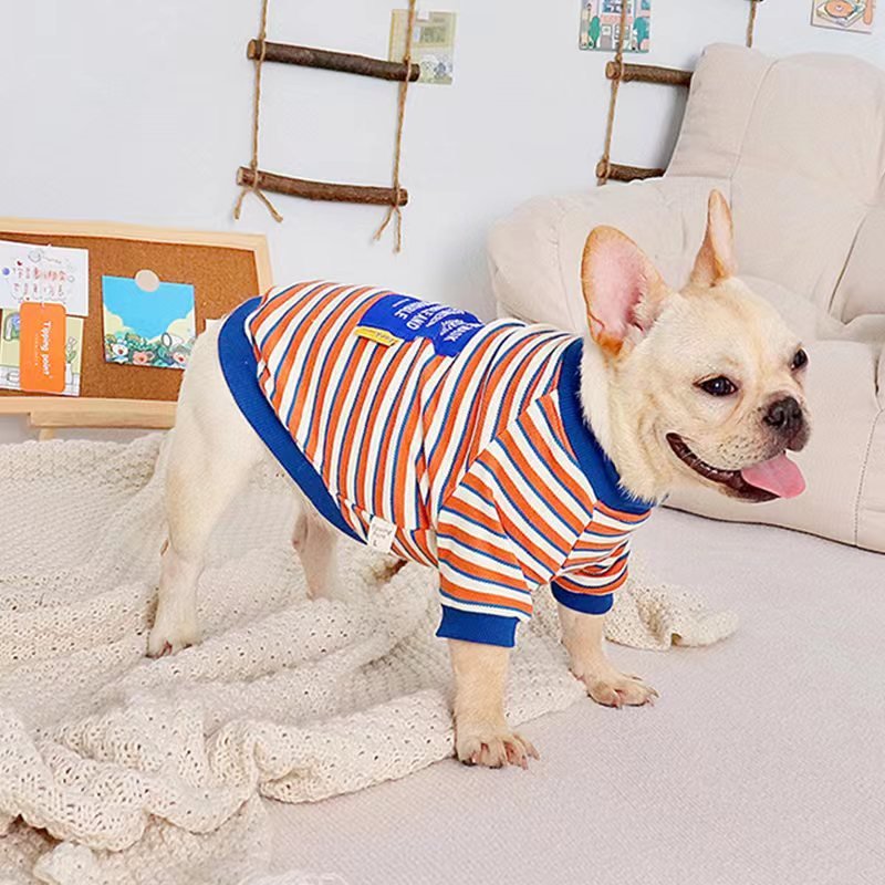 Stripe Shirt Sweatshirt Bulldog Dog Clothes - PIKAPIKA