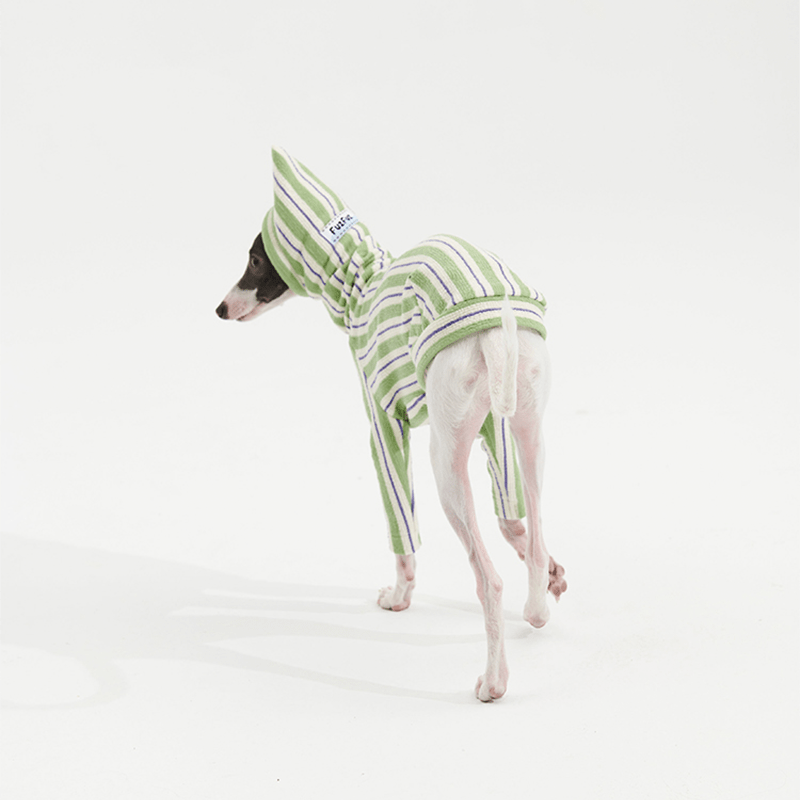 Stripe Shirts with Hat Dog Pajamas Italian Greyhound Clothes Green - PIKAPIKA