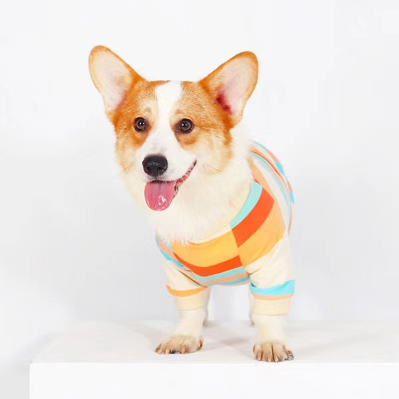 Stripe T-shirt Corgi Dog Clothes - PIKAPIKA