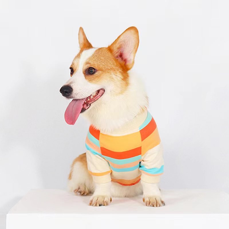 Stripe T-shirt Corgi Dog Clothes - PIKAPIKA