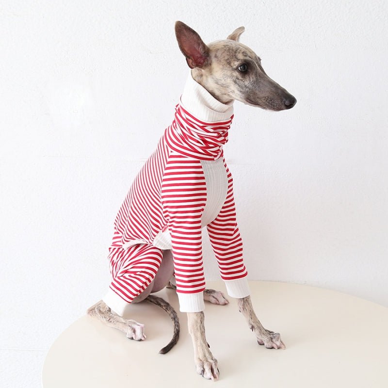 Striped Four - Leg Pajamas for Italian Greyhound Whippet Dog Clothes - PIKAPIKA