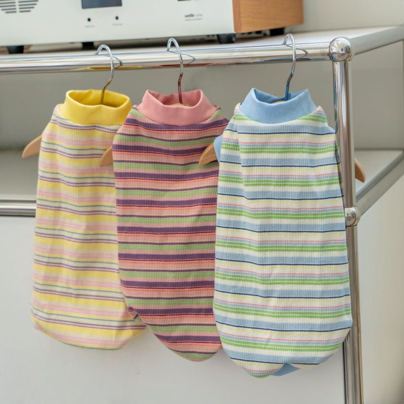 Striped Vest Fresh Air - Conditioned Base Layer Shirt Sphynx Cat Clothes - PIKAPIKA